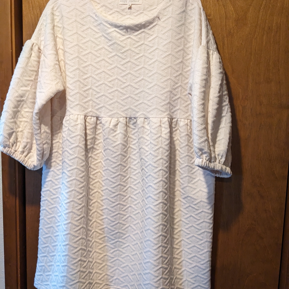Simply Southern White Textured Kids Dress